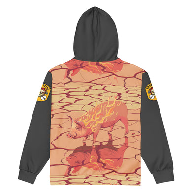Unisex zip hoodie - Rootpile Flaming Pig